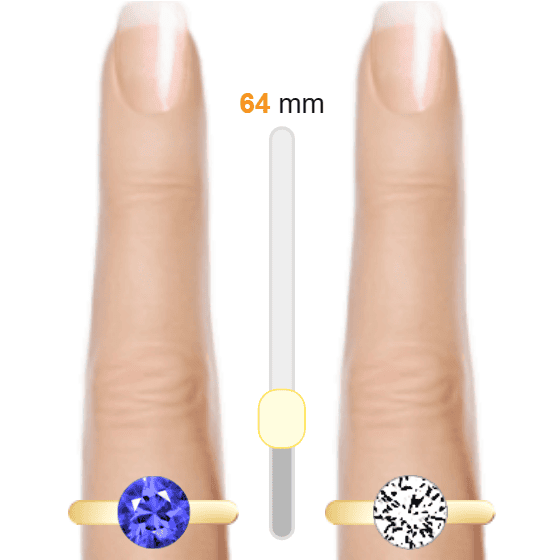 Blue 2ct round-cut Tanzanite vs White 2ct round-cut Diamond