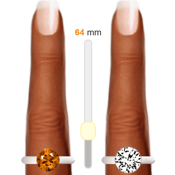 Orange 3ct round-cut Zircon vs White 3ct round-cut Diamond