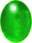 Actual size of 1ct Emerald (cabochon cut, 7&times;5mm, Green color)