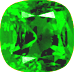 Actual size of 1ct Emerald (cushion cut, 6.37&times;6.37mm, Green color)