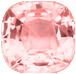 Actual size of 6ct Morganite (cushion cut, 12&times;10mm, Light Red color)