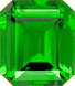 Actual size of 3ct Diopside (emerald cut, 9.81&times;7.27mm, Green color)