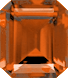 Actual size of 18ct Andesine (emerald cut, 19.14&times;14.18mm, Orange color)