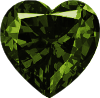 Actual size of 5ct Tourmaline (heart cut, 10.24&times;10.24mm, Dark Yellowish Green color)