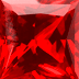Actual size of 4ct Ruby (princess cut, 8.53&times;8.53mm, Red color)